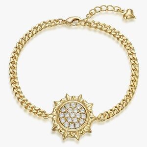 NEW 18k Gold Plated Elegant Gold Sunflower Bracelet